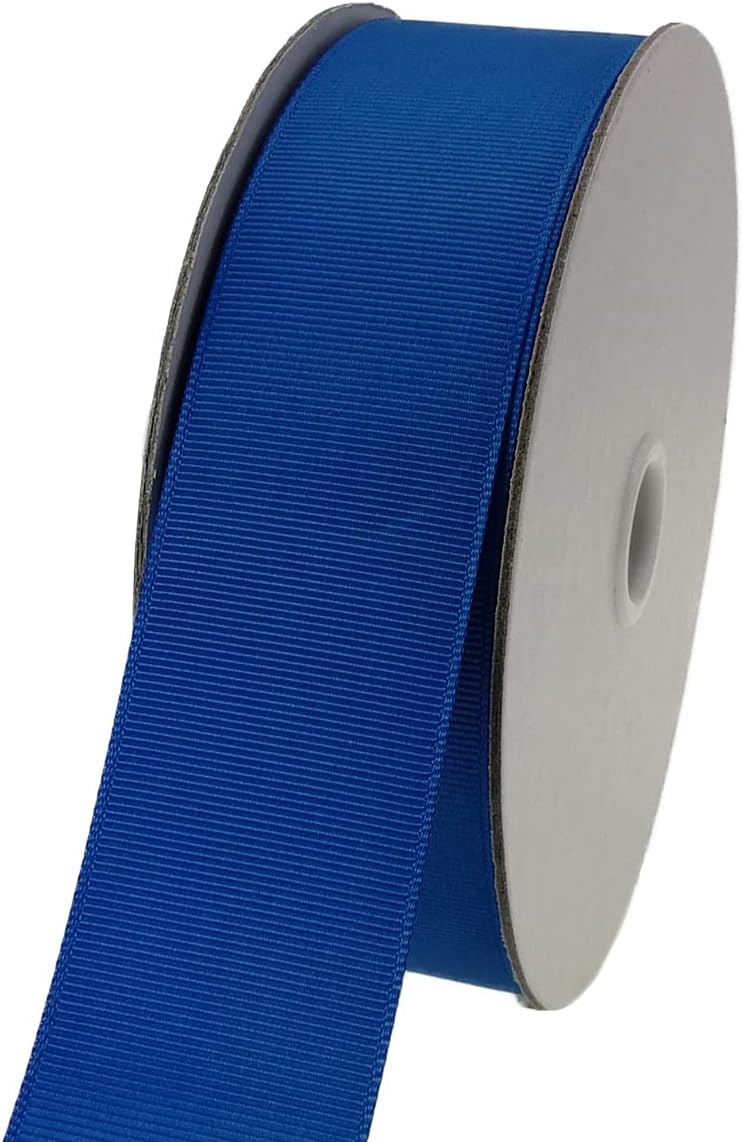 One Roll 50 Yards Soild Royal Blue Grosgrain Ribbon 1 1/2 inch Flower Bouquets Ribbons- Thick Gift Wrapping Ribbon-DIY Crafts Bow Hair Headband Accessories Ribbons #352(38mm)