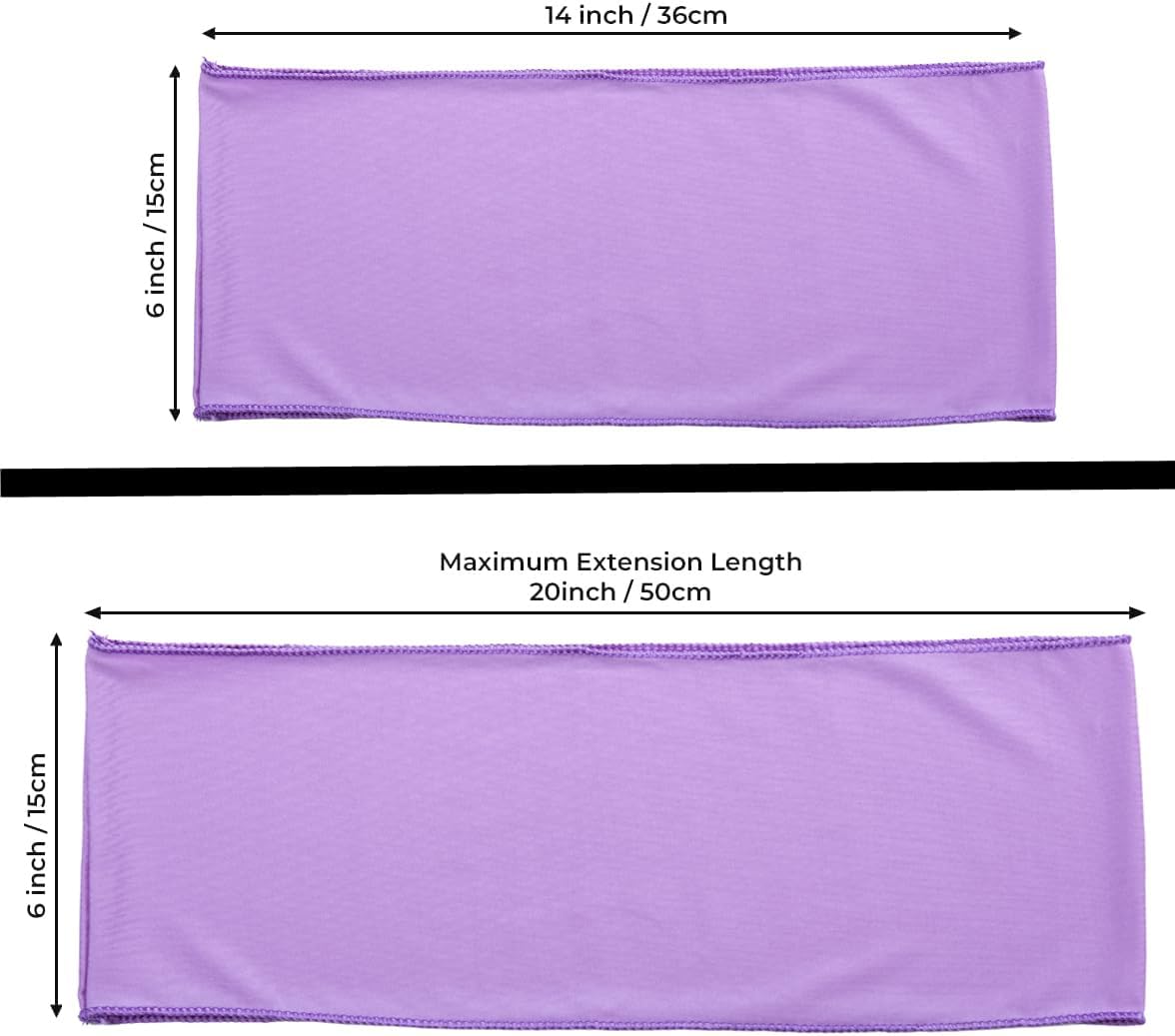 MDS Pack of 200 Spandex Chair Sashes Bows Elastic Stretch Dining Chair Bands Ties Without Slider Buckle Universal fits for Wedding Baby Shower Birthday Party Banquet Event Decoration - Lavender