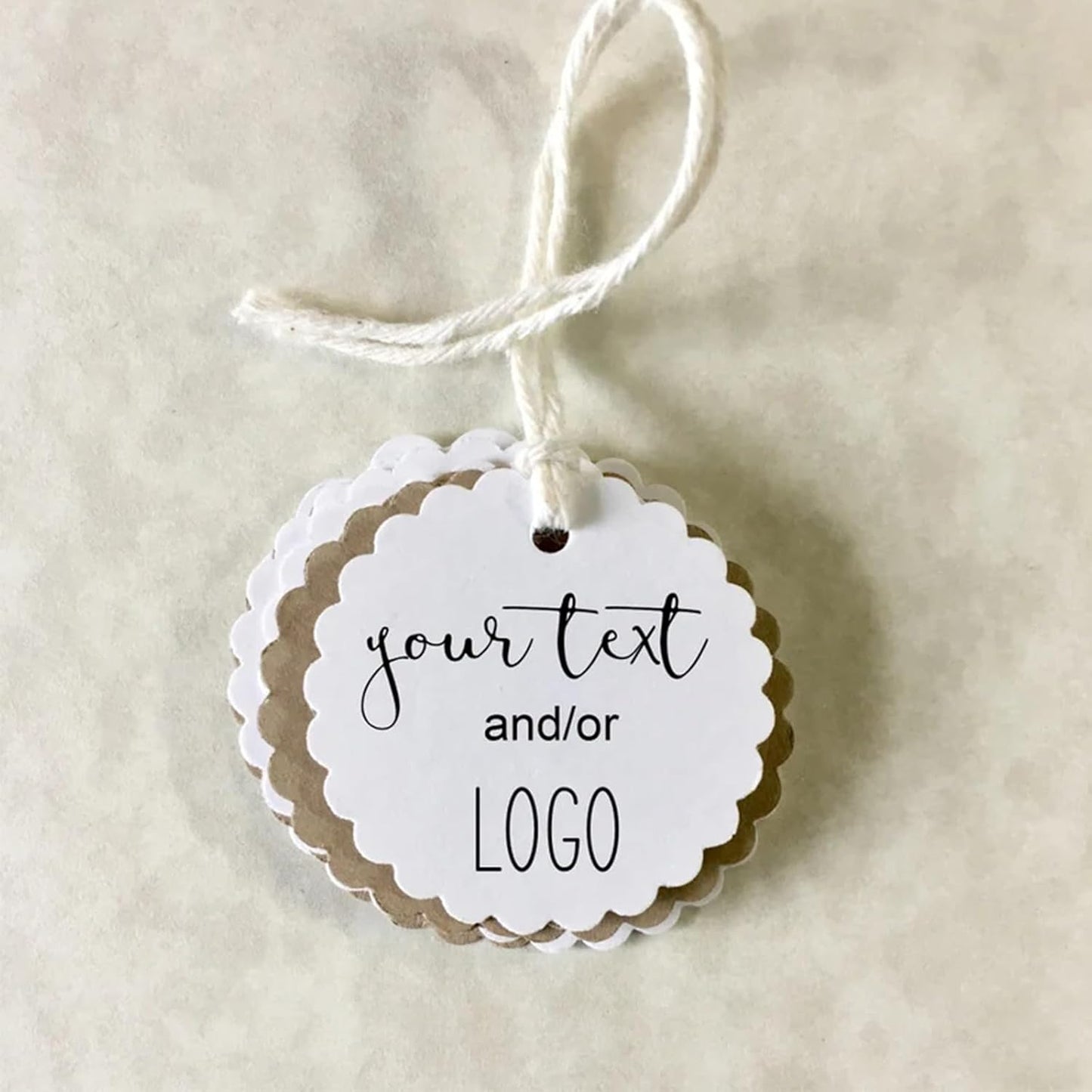 Personalized Gift Tags, Custom Hang Tags with Your Business Logo Small Card Party Decoration Paper Gift Tags for Birthday Wedding Christmas