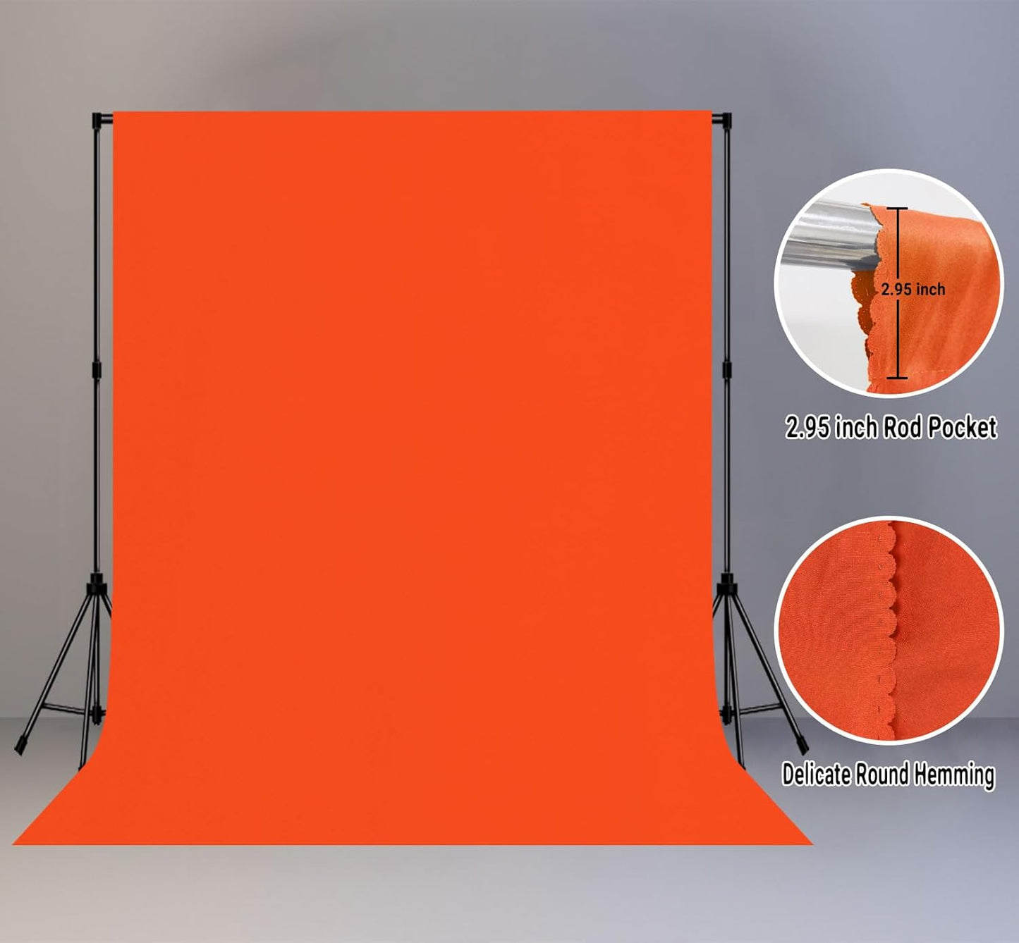 8x10FT Orange Screen Backdrop for Photography Solid Color Photoshoot Background High Density Portrait Screen for TV Recording Photo Video Studio Art Props