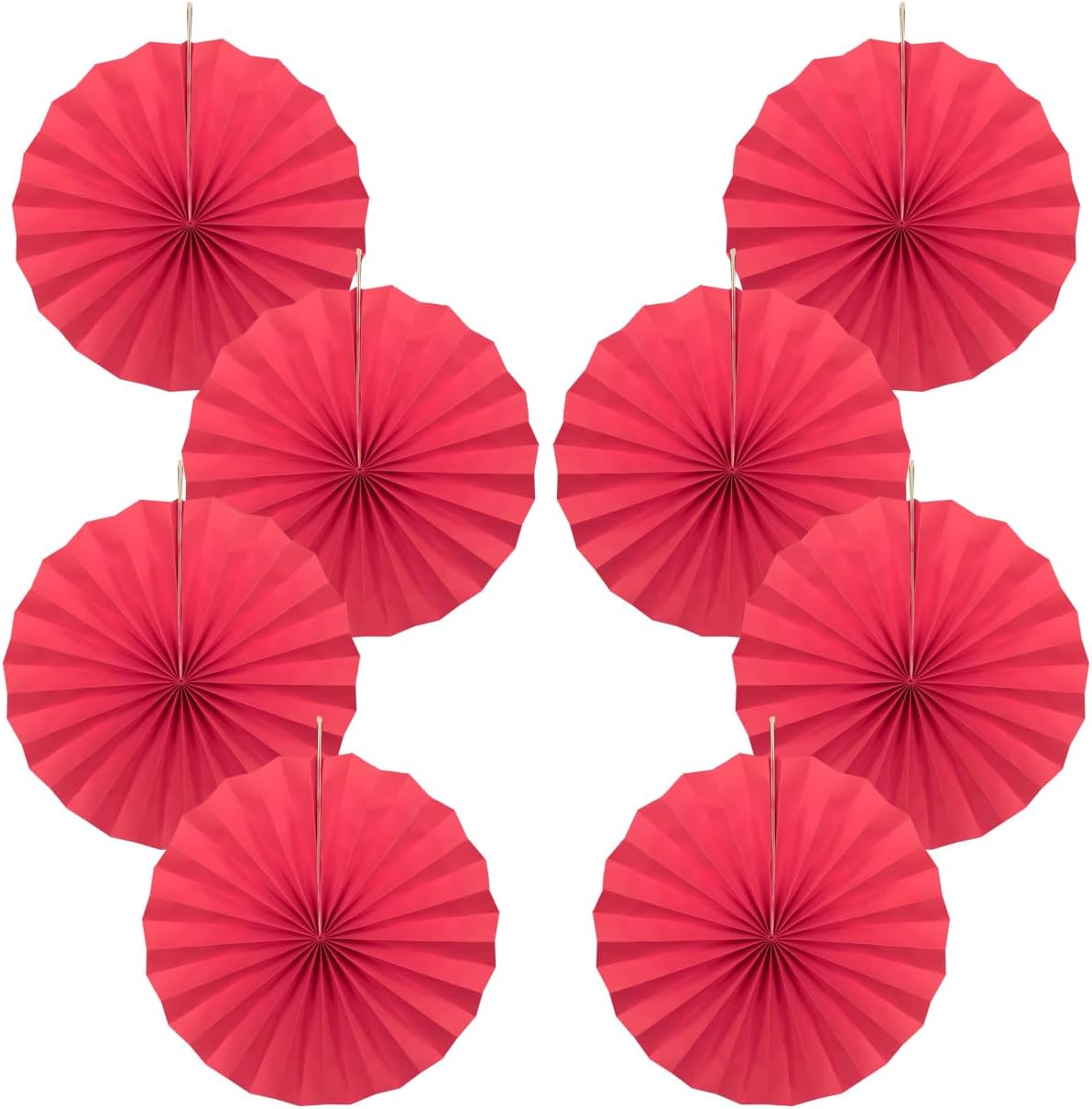 Red Birthday Decorations,DIY Red Paper Fans Hanging Decoration ,Party Supplies Party Fans 12in, Wedding Graduation Events Accessories 30 Color DIY Set （Red）