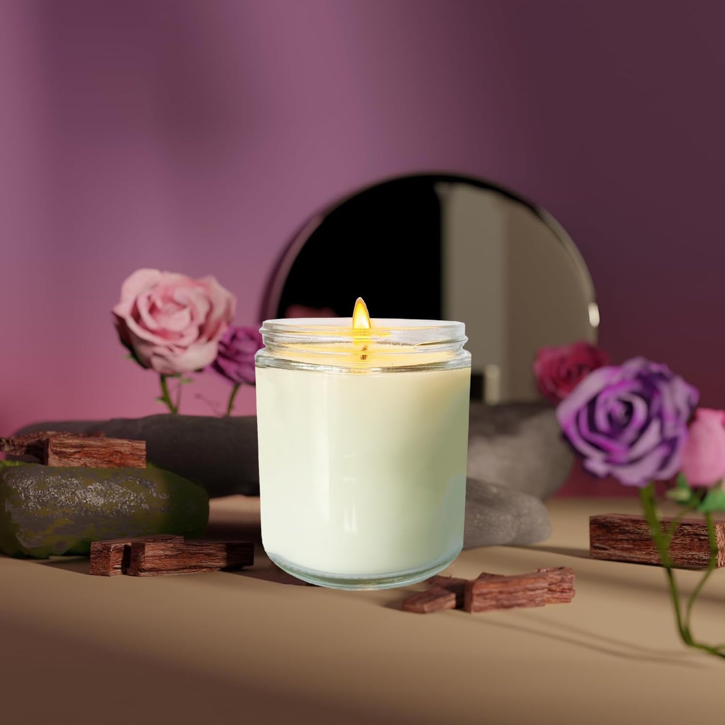 12 Pcs 8 Oz Bulk White Soy Candles,Rose Scented Candles Set,Bulk Aromatherapy Candle,Great Stress Relieving Scented Candle for Girls as a Gift for Birthdays, Weddings and More!