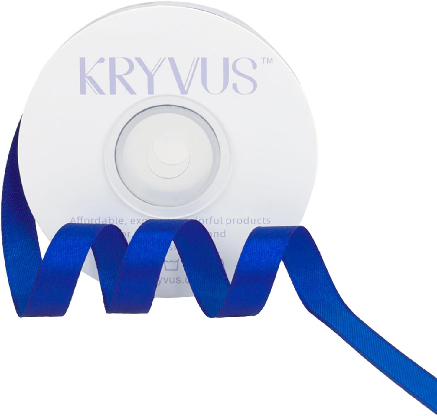 Dark Royal Blue Satin Ribbon 3/8 inch X Continuous 25 Yards, Single Face Polyester Ribbon Perfect for Gift Wrapping, Flower Bouquet, Wedding Decor, Crafts, Bow Making, Sewing and More