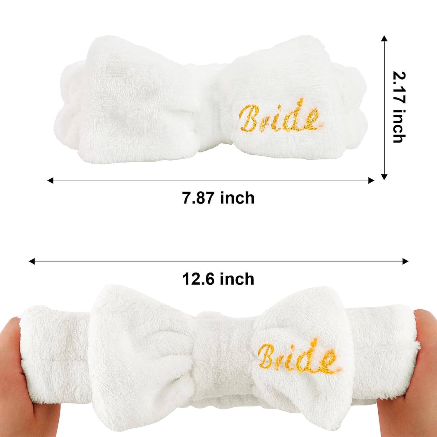 Semato Bachelorette Party Favor Set - Bride & Bridesmaid Spa Headbands (1 Bride + 7 Navy Blue)