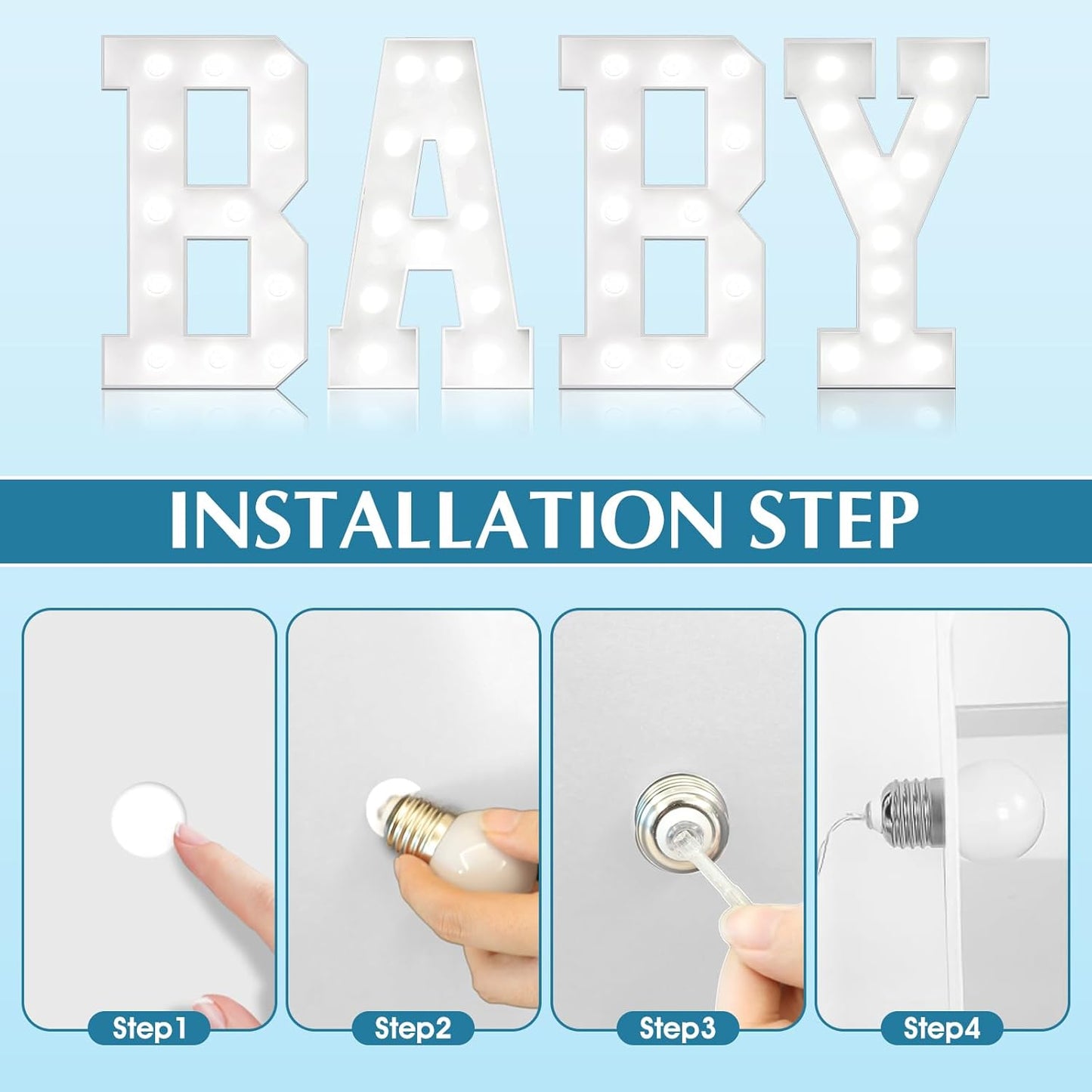 Ledido 4FT Marquee Light Up Letters, Cool White Light Up Letters Large Marquee Letter for Party Decorations, Mosaic Letter T for Balloons, Wedding Birthday Graduation Decor