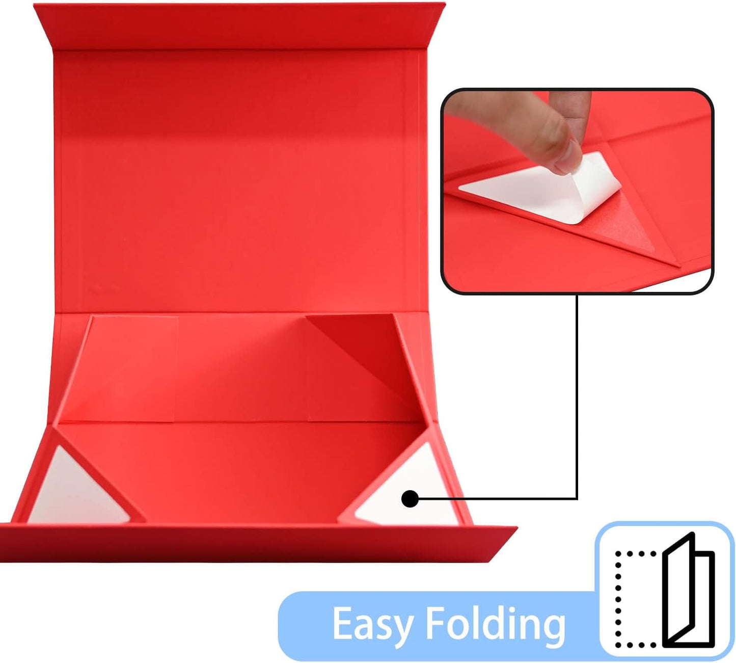 LIFELUM Christmas Gift Boxes 2 Pack 13.85 x 8.35 x 4.45 inch Large Gift Boxes with Magnetic Lids for Presents Red Gift Boxes Valentine's Gift Box Contains Card, Ribbon, Shredded Paper Filler