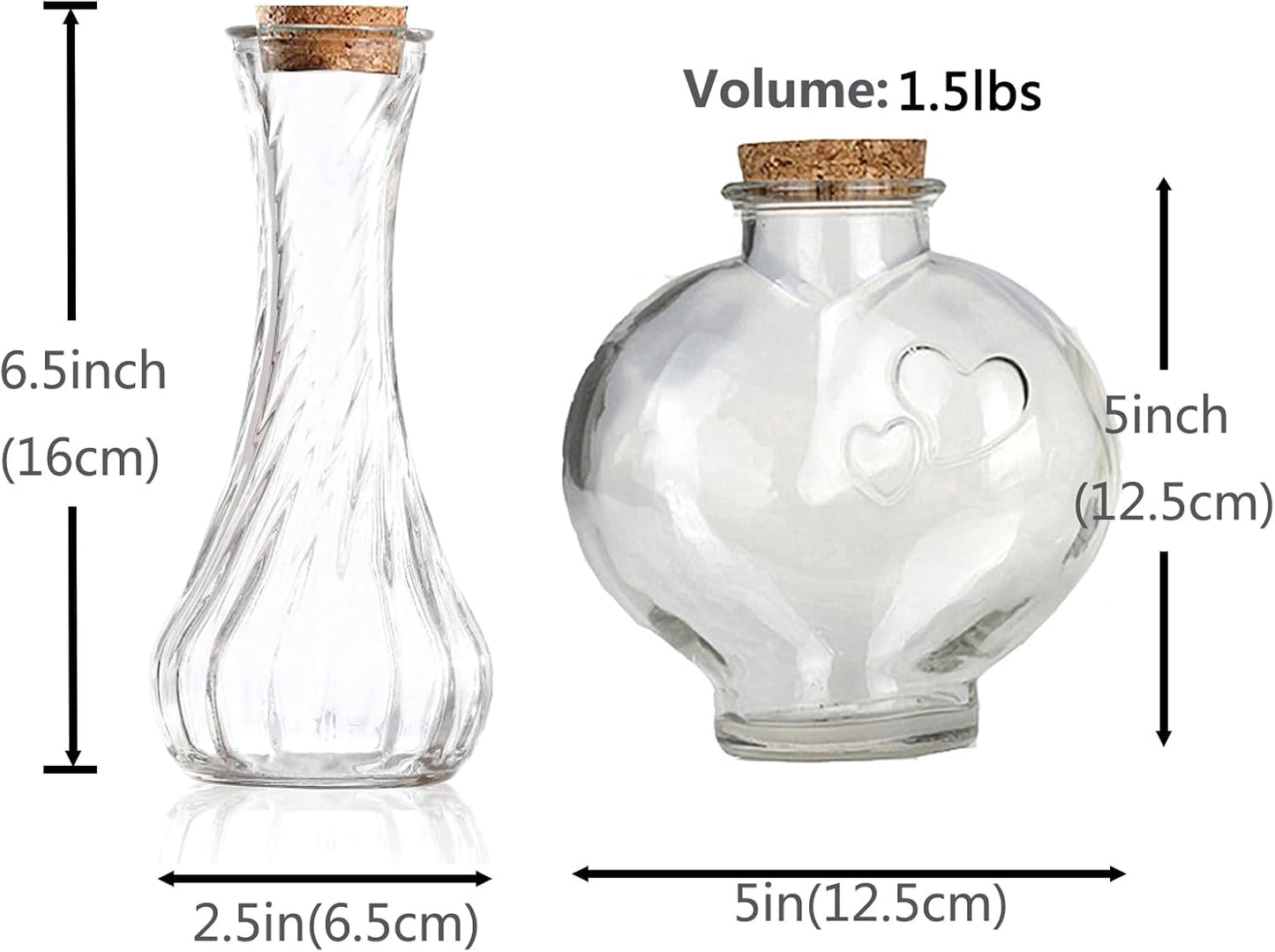 CHENGXINWENHUA Unity Sand Ceremony Set for Wedding Handmade Decorative Jars (4vase)