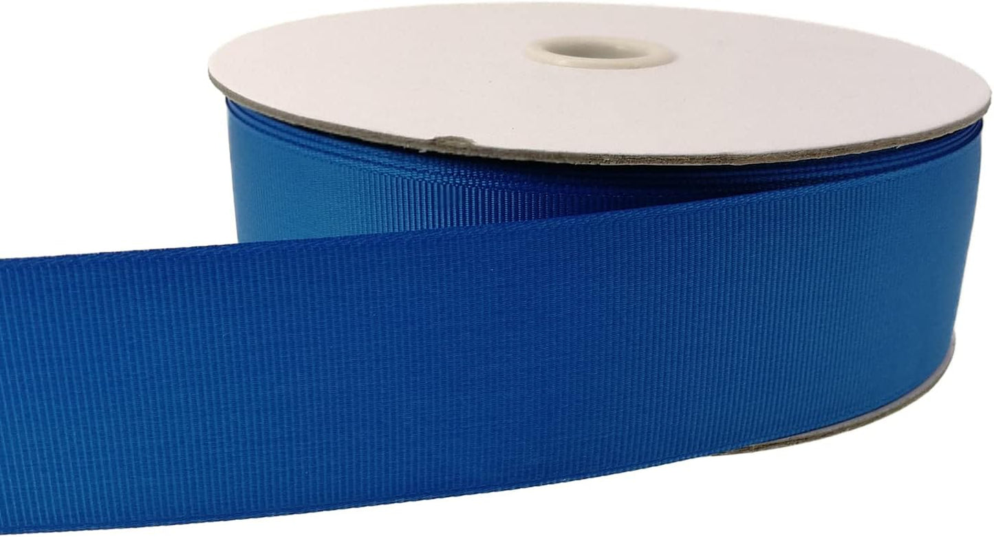 One Roll 50 Yards Soild Royal Blue Grosgrain Ribbon 1 1/2 inch Flower Bouquets Ribbons- Thick Gift Wrapping Ribbon-DIY Crafts Bow Hair Headband Accessories Ribbons #352(38mm)