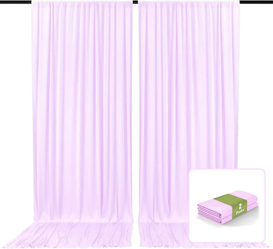 2 Panels Light Purple Backdrop Curtain, 10 x 7 Feet Background Curtains for Parties, Weddings, Baby Showers, Bachelorette Halloween, Christmas Birthday Party Photoshoot Backdrop Curtains Decorations