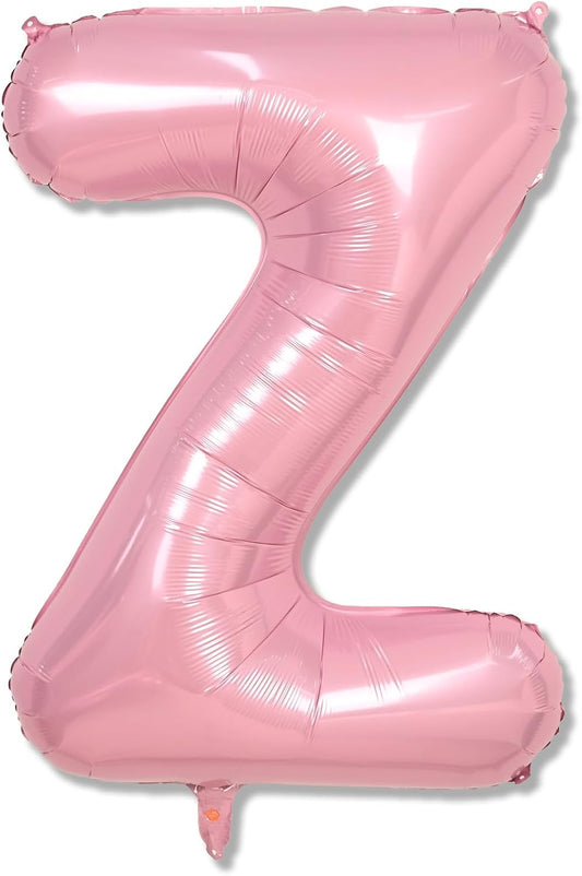 Z Letter Balloon Pastel Pink, 40" Alphabet Foil Word Balloons, Large Inflatable Light Pink Balloon Letter Z, XXL Mylar Custom Letter Balloon Light Pink for Girls Birthday Party Decoration Supplies