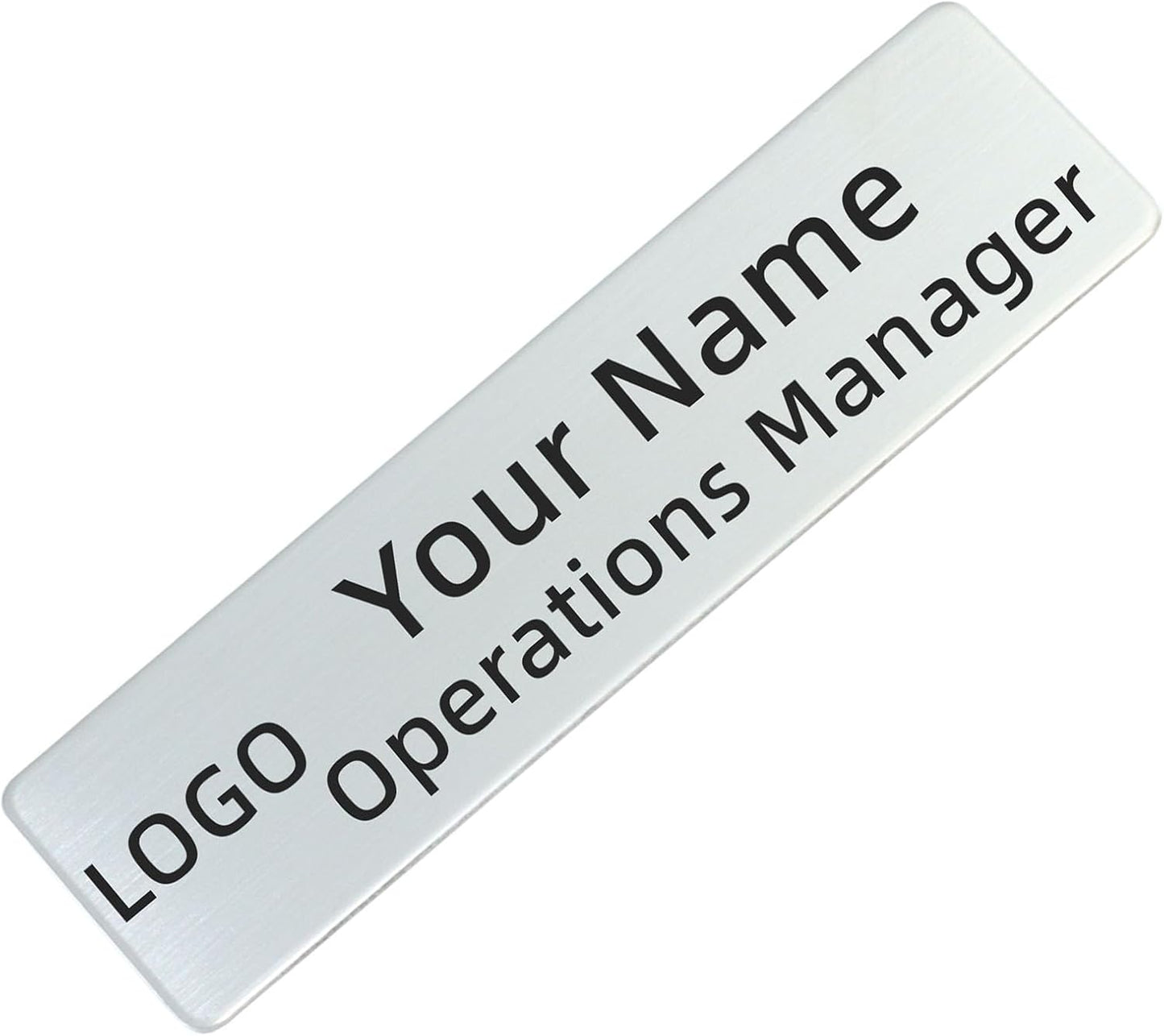 Stainless Steel Custom Silver Name Tags With Pin or Magnet Adhesive tape, Metal Personalized Customizable Name Tags,Metal Name Tag for Cops, nurses, doctors,Teachers,Employee,Workers(Silver)