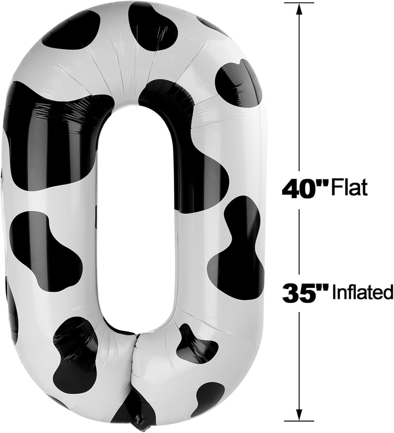 Cow Print 40 Inch 0 Number Balloons, 0 Decorations for 10 20 30 40 50 60 70 80 90 100Birthday, Foil Giant Birthday Graduations Anniversary Party Balloons