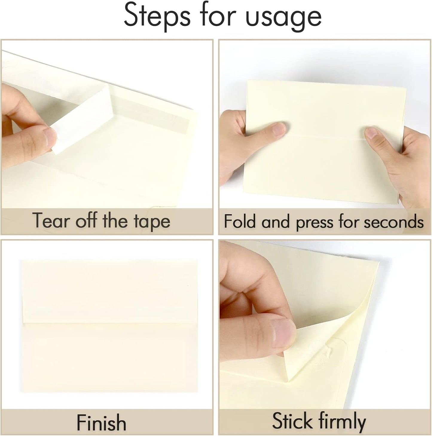 100 Pack A2 Ivory Envelopes Self Sealing Adhesive Perfect for Weddings, RSVP, Invitations, Baby Shower,Greeting Cards,Announcements, Thank You Notes| A2(4.375 x5.75 Inches)