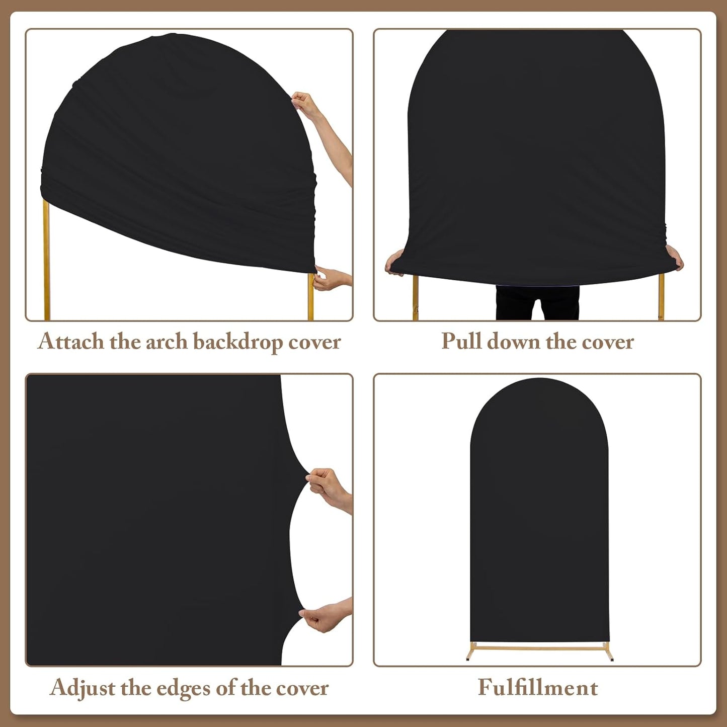 Metal Arch Backdrop Stand and Cover Set, 7.2FT, 6FT Party Backdrop, Easy to Assemble, Backdrop Stand for Parties, Birthday, Baby Shower