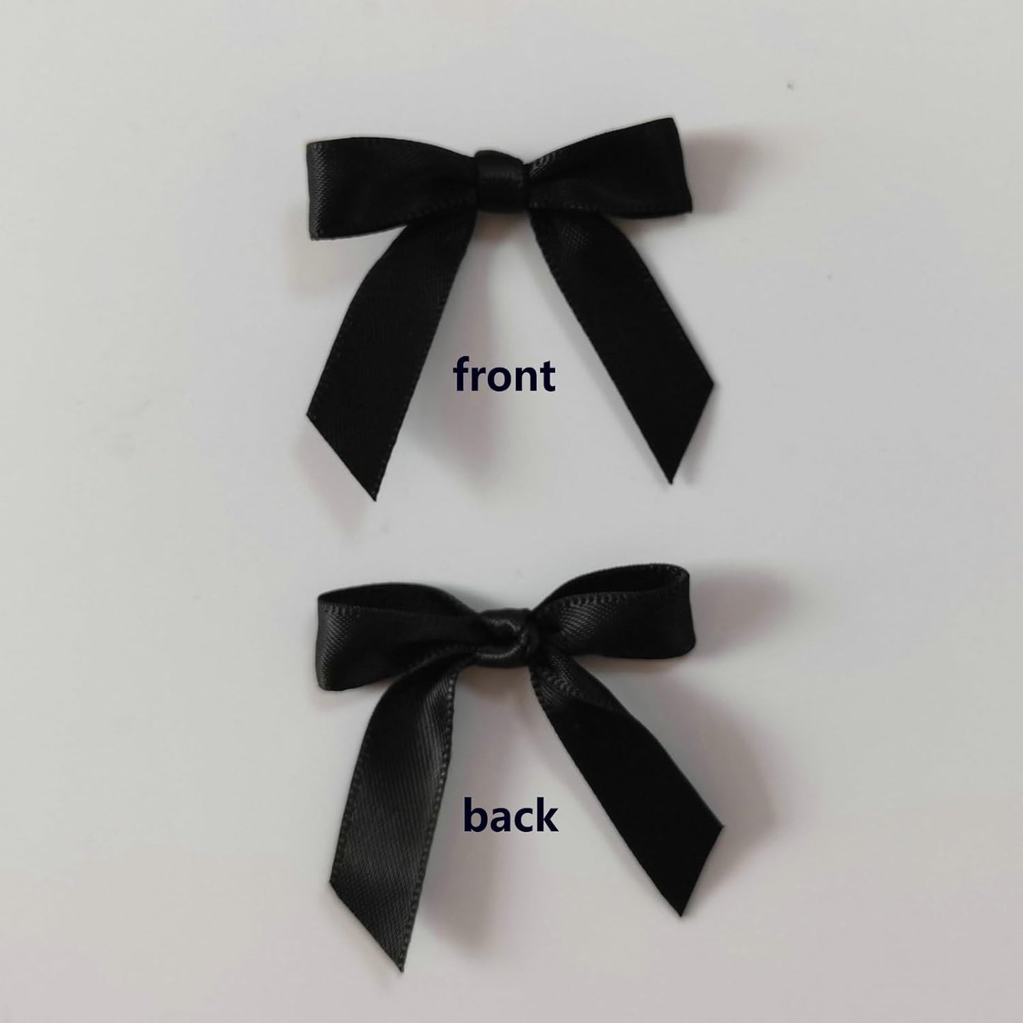 50pcs 1-1/2" Mini Black Satin Ribbon Bows Without Twist Ties for Crafts Gift Wrapping Packing Christmas Decoration (Black)