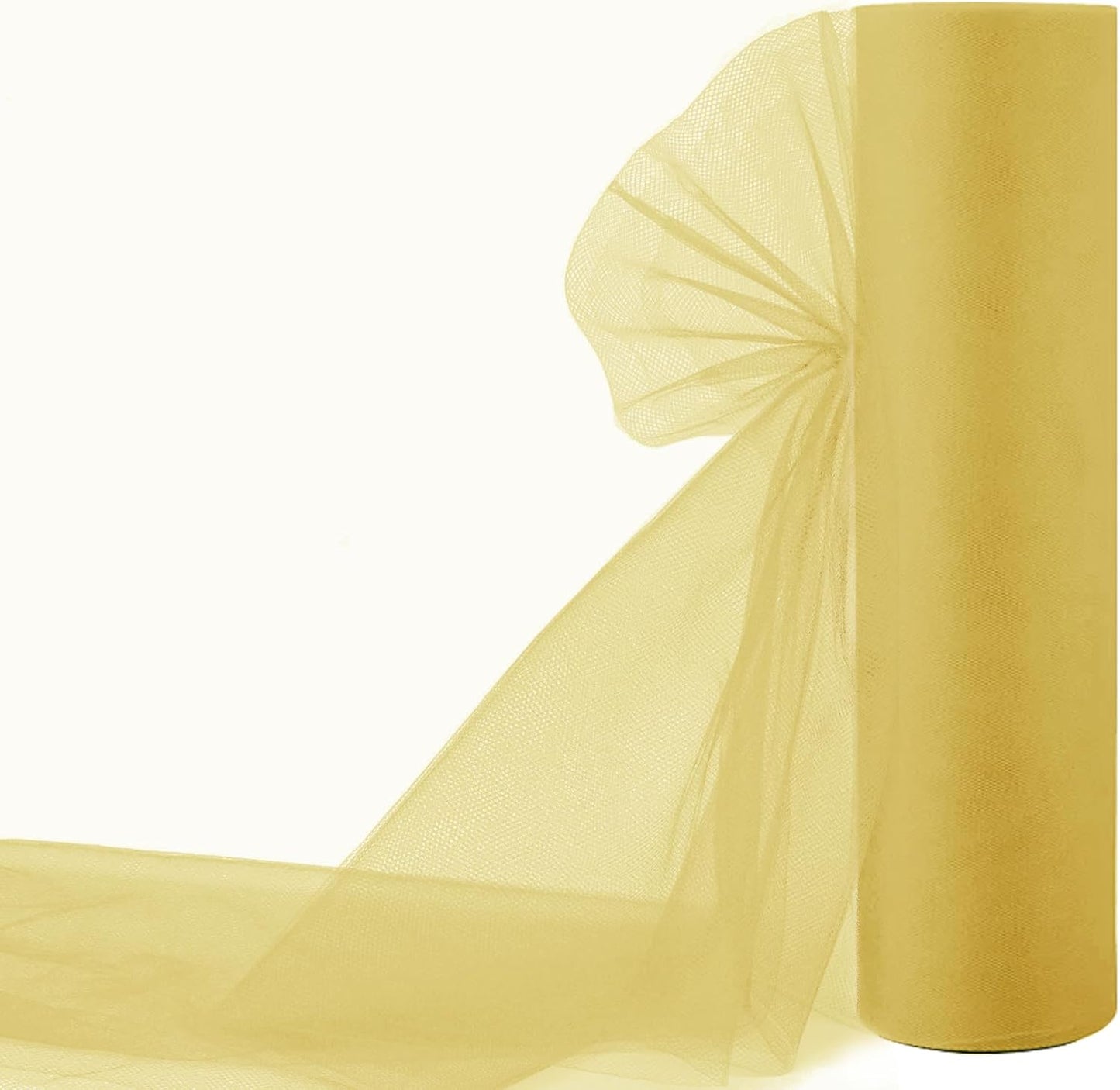 Antique Gold Tulle Fabric Rolls 54 Inch by 20 Yards Tulle Bolt Spool for Wedding Christmas Decorations DIY Tutu Baby Shower Table Skirt Ceiling Decor Birthday Party Craft Supplies