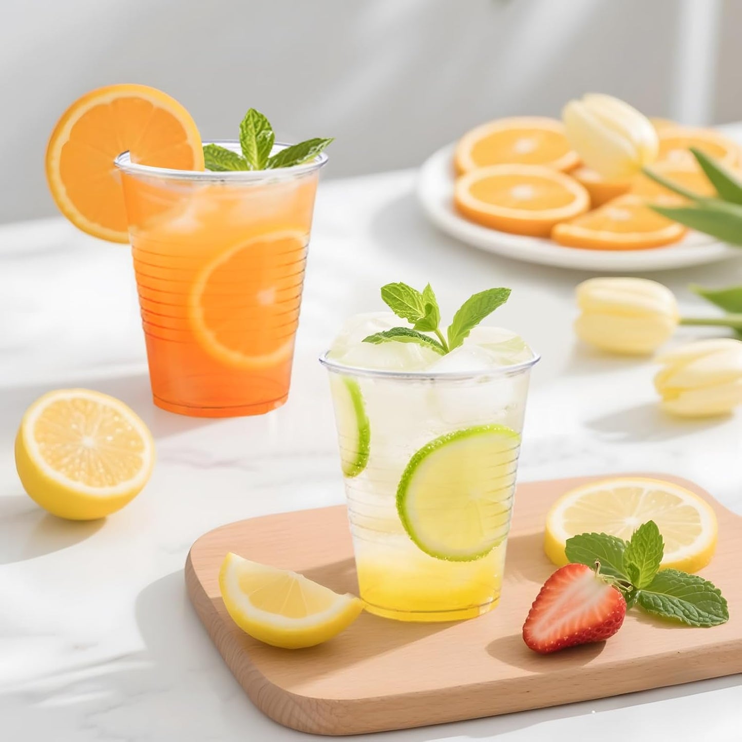 SIUQ 600 Pack 5 oz Clear Plastic Cups, Small Disposable Bathroom Mouthwash Cups, Hot/Cold Beverage Drinking Cup for Party, Picnic, Travel, Halloween, Christmas