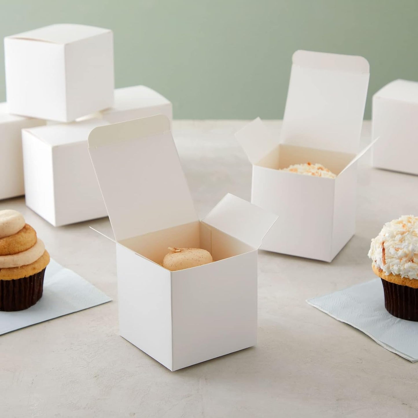 Juvale Bridesmaid Proposal Box - 3 x 3 x 3 In, 100-Count White Mini Gift Boxes with Lids & Cookie Case for Candy & Candle Packaging - Durable Paper & Easy Assembly