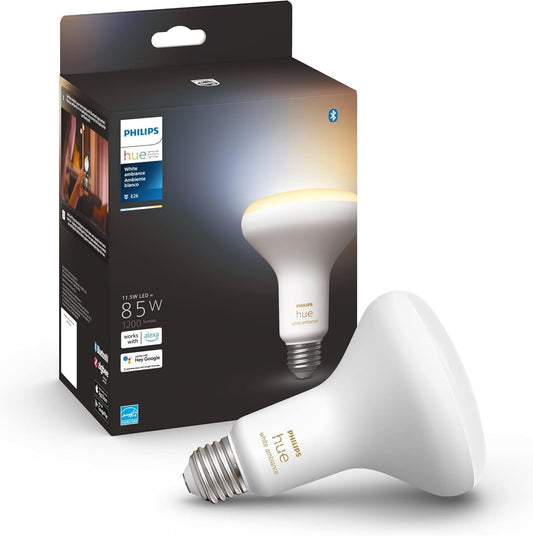 Philips Hue White Ambiance BR30 LED Smart Bulbs (Bluetooth Compatible), Compatible with Alexa, Google Assistant, and Apple HomeKit, 1-Pack