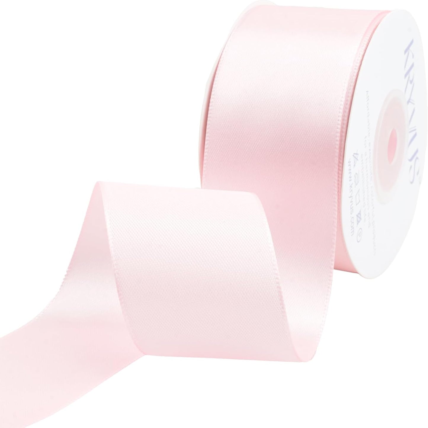Baby Pink Satin Ribbon 1-1/2 inch X Continuous 25 Yards, Single Face Polyester Ribbon Perfect for Gift Wrapping, Flower Bouquet, Wedding Decor, Crafts, Bow Making, Sewing and More