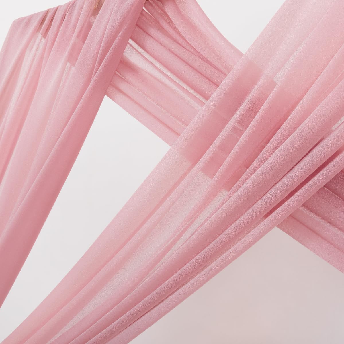 MLMC Dusty Rose Wedding Arch Draping Fabric 1 Panel 29" x 20 FT Extra Long Gauze Drapes Sheer Backdrop Curtains 6.6 Yards Airy Outdoor Drapery Panels for Wedding Bridal Shower Ceiling Decoration