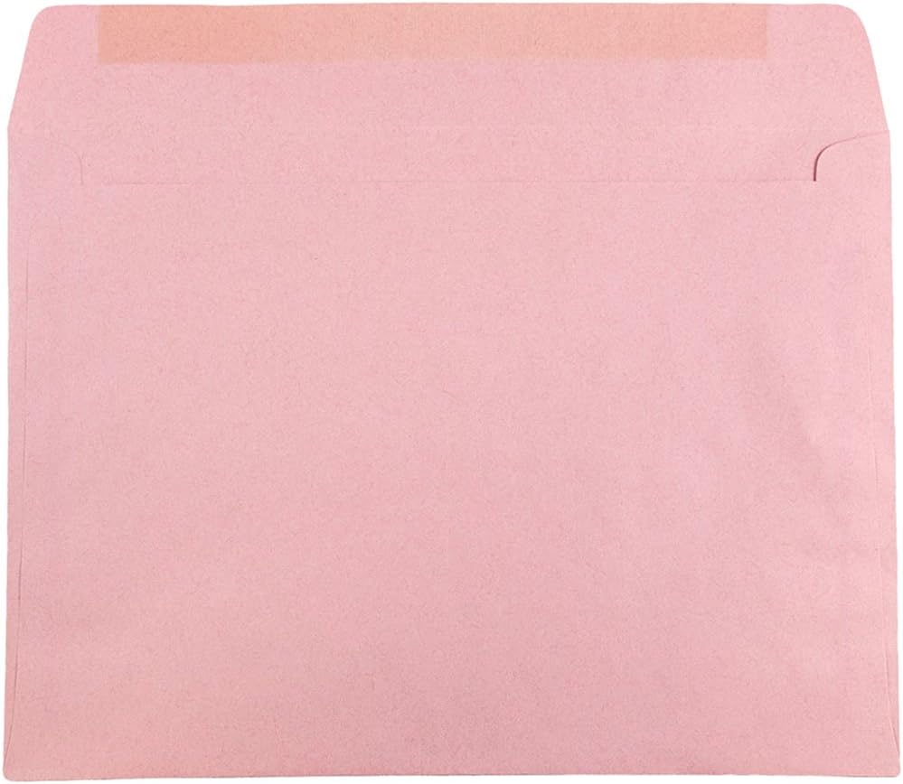 JAM PAPER 9 x 12 Booklet Premium Envelopes - Baby Pink Pastel - 50/Pack