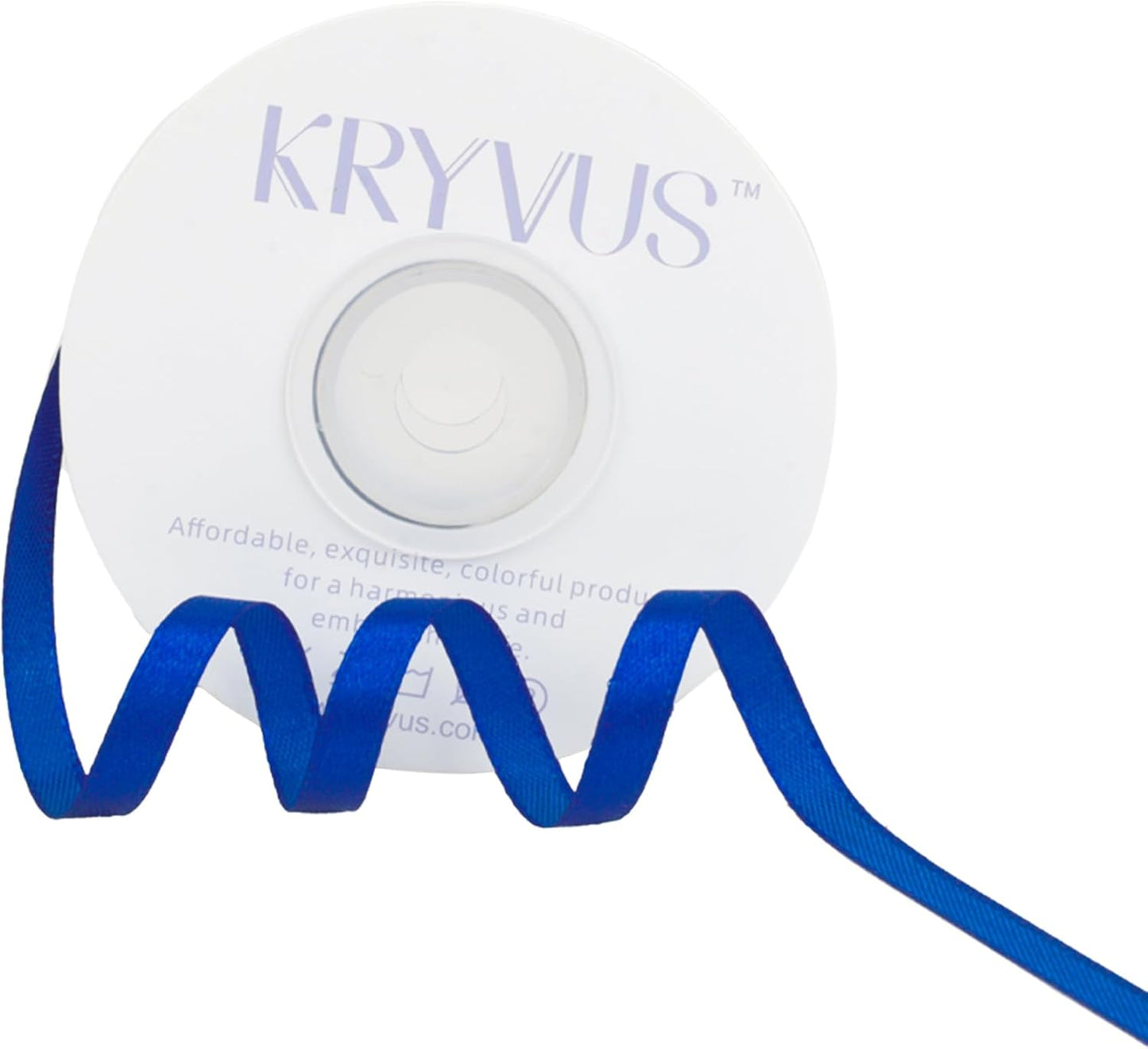 Dark Royal Blue Satin Ribbon 1/4 inch X Continuous 25 Yards, Single Face Polyester Ribbon Perfect for Gift Wrapping, Flower Bouquet, Wedding Decor, Crafts, Bow Making, Sewing and More