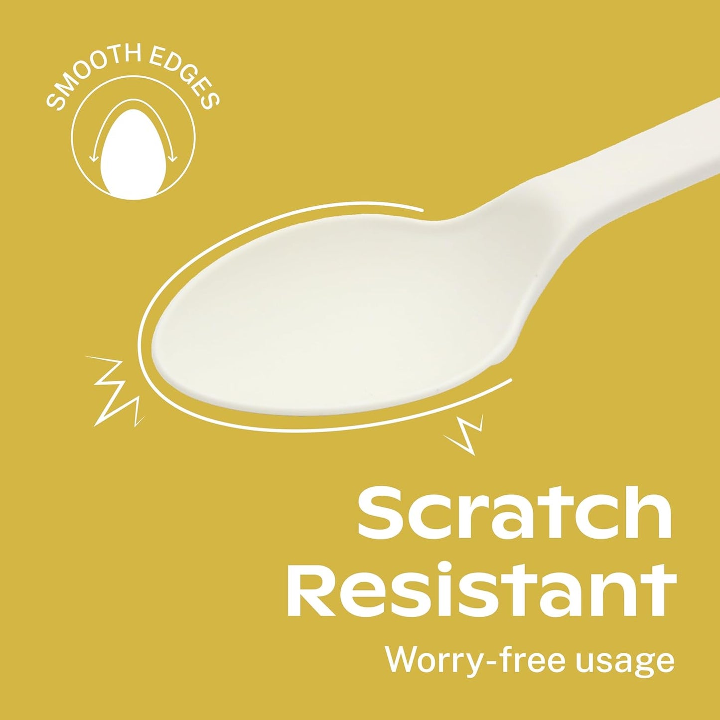 CORAL Ivory White 100% Compostable Spoons - 120 Heavy Duty No Plastic Spoons (6.5 inch) - Break Resistant with Smooth Edges, Ocean Friendly Alternative to Plastic Utensils - Biodegradable & Disposable