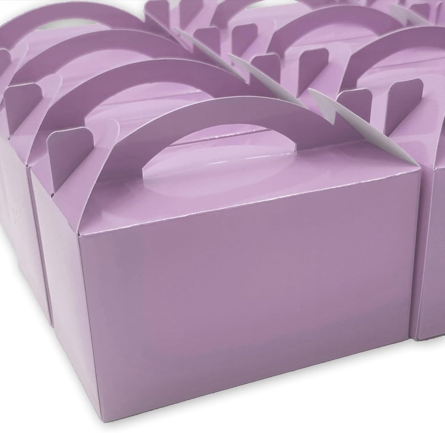30-Pack Lavender Mist Gable Treat Boxes with Handles, 6" Pop-Up Party Favor Gift Boxes for Birthday,Wedding,Baby Shower, Eco-Friendly Candy, Cookie, Goodie Bags for Kids, Bachelorette Decor
