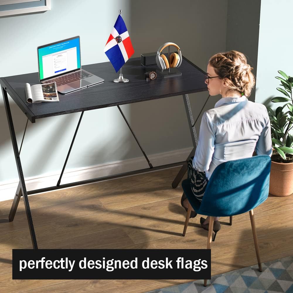 Dominica Flag Dominican Flags, Small Mini Dominican Desk Flag, Used for Table Office Classroom Home Patriotic Events Decorations