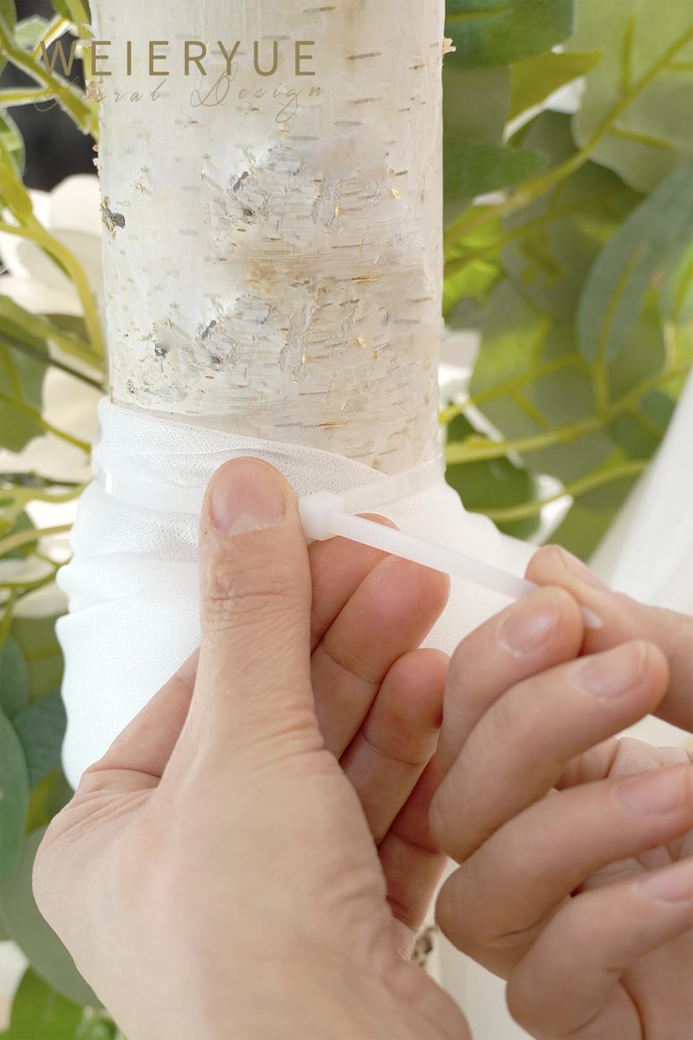 Artificial Wedding Arch Flowers Kit(Pack of 3),2Pcs Artificial Flower Arch Decor,1Pcs Sheer Drape for Wedding Ceremony Arbor for WeddingCeremony (Fairy White)