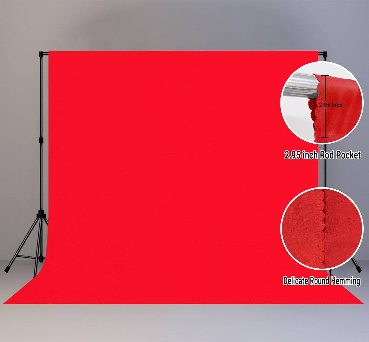 10x10FT Red Screen Backdrop for Photography Red Photo Booth Backdrop Photoshoot Recording Parties Curtain