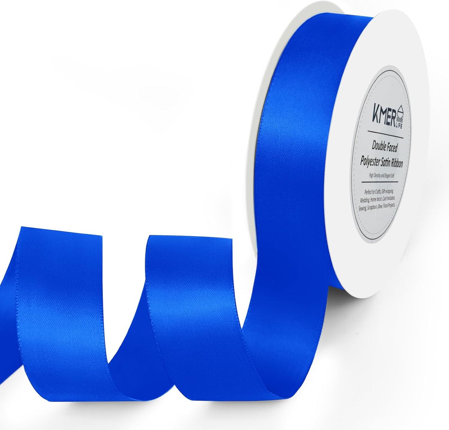Double Faced Royal Blue Satin Ribbon, 1" x 25 Yards Ribbons, Perfect for Crafts, Wedding Decor, Bow Making, Sewing, Gift Package Wrapping and More