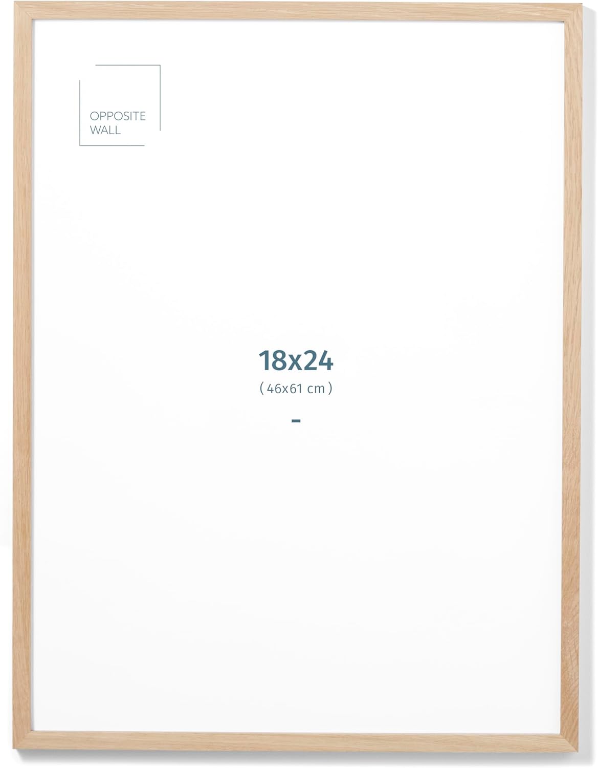 Opposite Wall - 18x24 in - Natural Solid Oak Wood Picture Frame - Lightweight, Versatile & Shatterproof - Wall Hanging Poster or Photo Frame - Wall Decor for Office, Gallery & Home