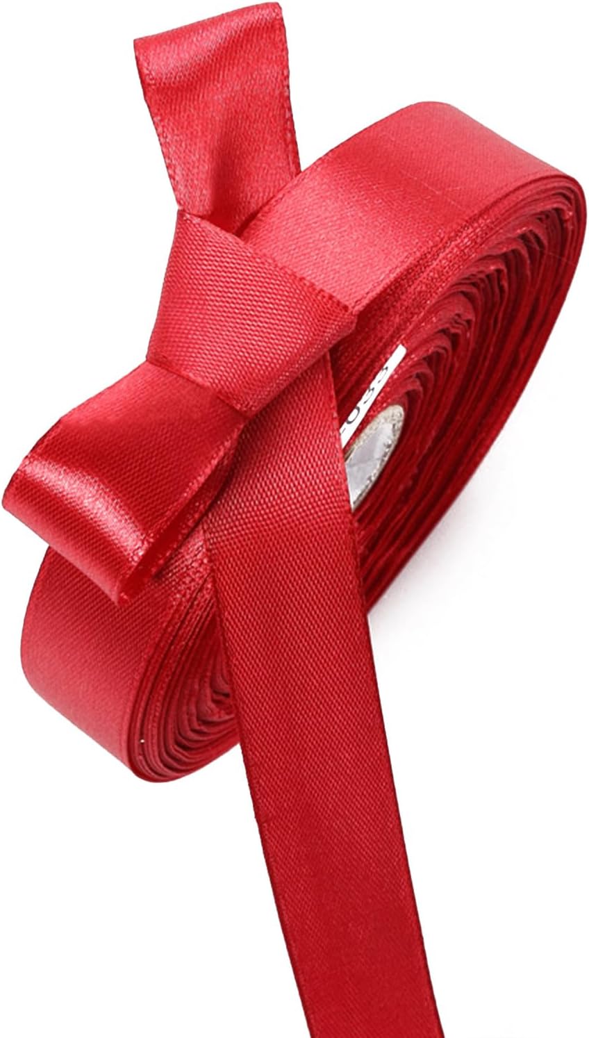 5/8" x 50 Yards Burgundy Satin Ribbon Single Faced Fabric Ribbons for Gift Wrapping, Crafting, Bows Making, Sewing, Wedding, Home Decor