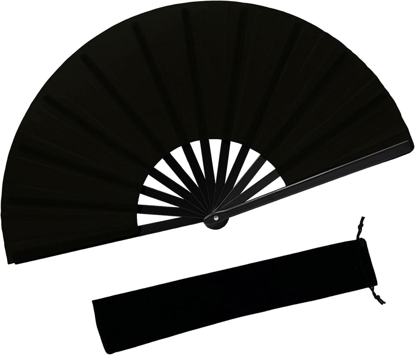 13inch Large Rave Fan Popping Clacking Fans for Line Dancing,Hand Fans for Women Foldable,Boots on The Ground Fan,Portable for Outdoor,Wedding,Party,Decoration (1pcs Black)