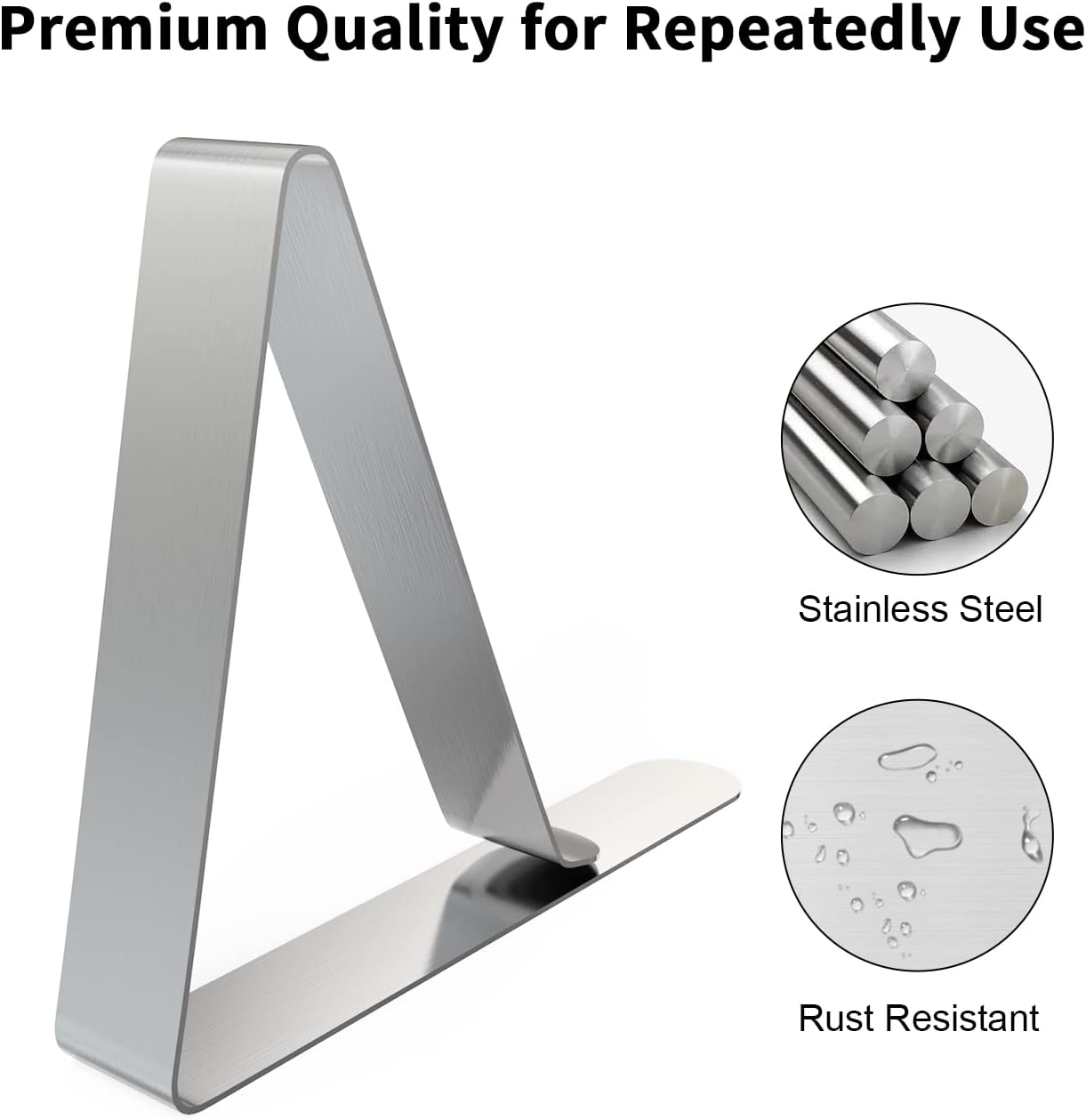 TriPole Tablecloth Clips 16 Pack Large Picnic Table Cover Clips Stainless Steel Tablecloth Clamps for Outdoor Home Kitchen Restaurant Wedding Party, Fit for 1.7”-2.75” Thick Folding Wooden Tables