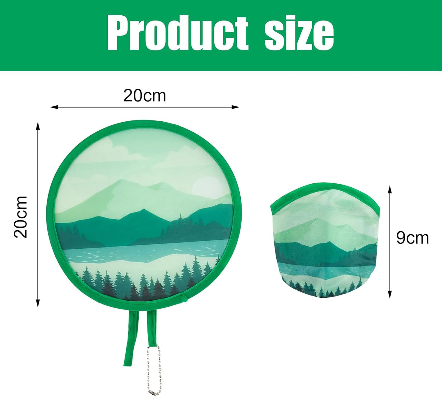 4 Styles Landscape Round Foldable Hand Fan Japanese Foldable Fan Style Handheld Foldable Compact Cooling Fans,Round Folding Fan for Outdoor Games,Xmas Decoration,Festival,Party Favors,Travel,Events