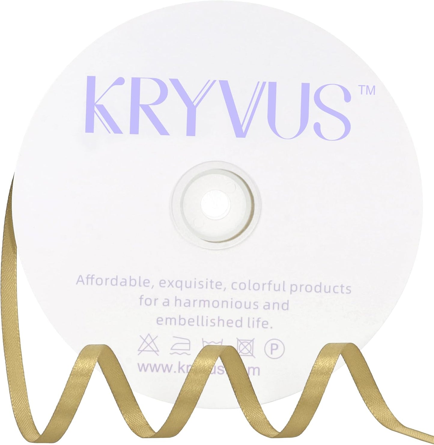 Light Gold Satin Ribbon 1/4 inch X Continuous 100 Yards, Single Face Polyester Ribbon Perfect for Gift Wrapping, Flower Bouquet, Wedding Decor, Crafts, Bow Making, Sewing and More