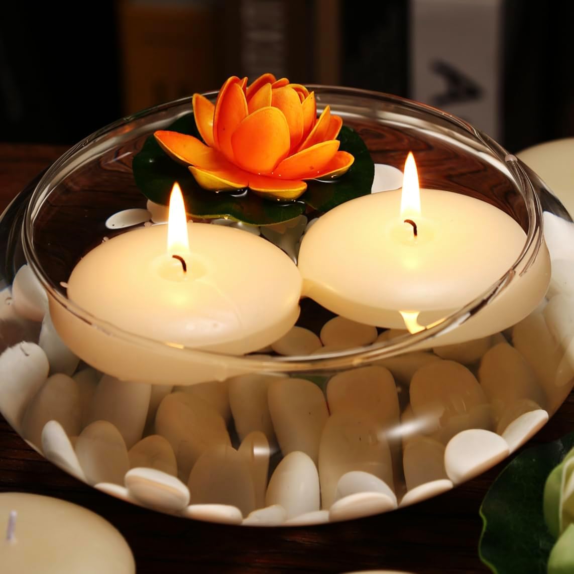 36 Pack Floating Candles, 3” Ivory Unscented Dripless Wax Burning Candles, for Weddings, Party, Cylinder Vases, and Home Decorations