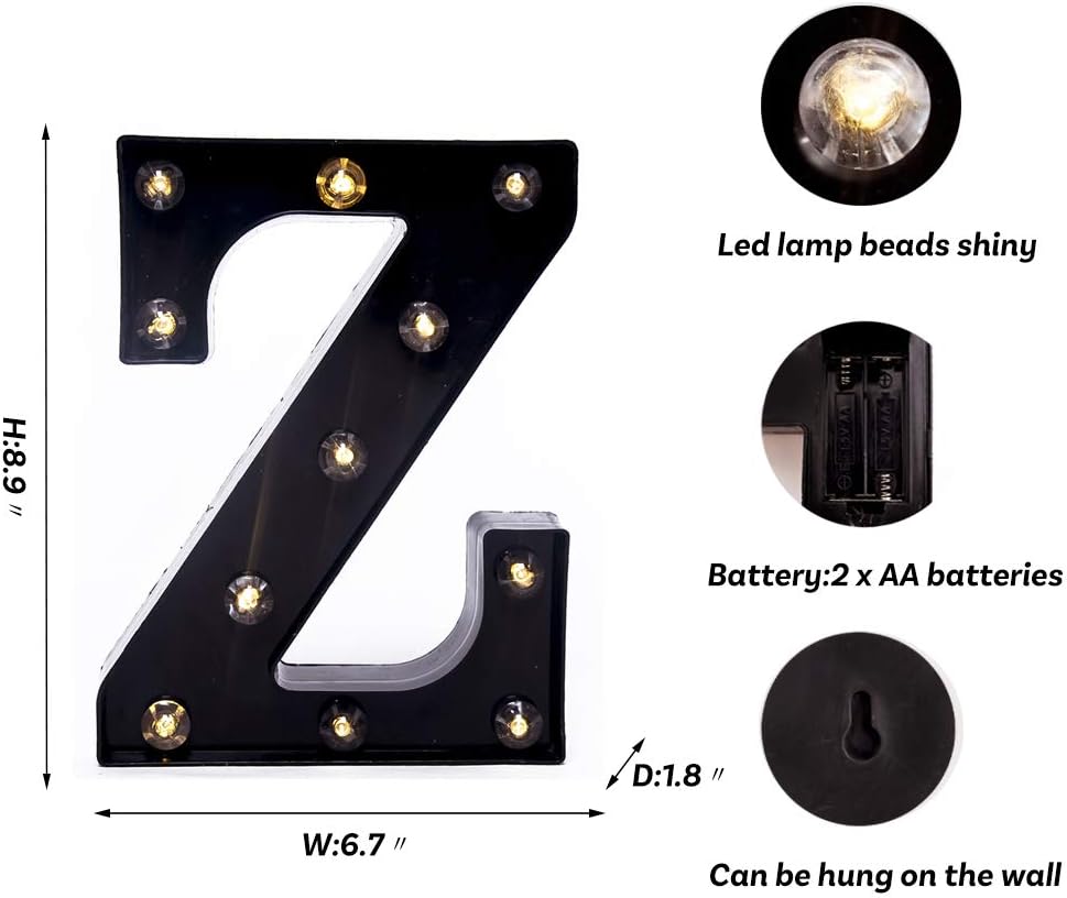Foaky Black LED Marquee Number Lights Sign Light Up Marquee Number Lights Sign for Night Light Wedding Birthday Party Battery Powered Christmas Lamp Home Bar Decoration