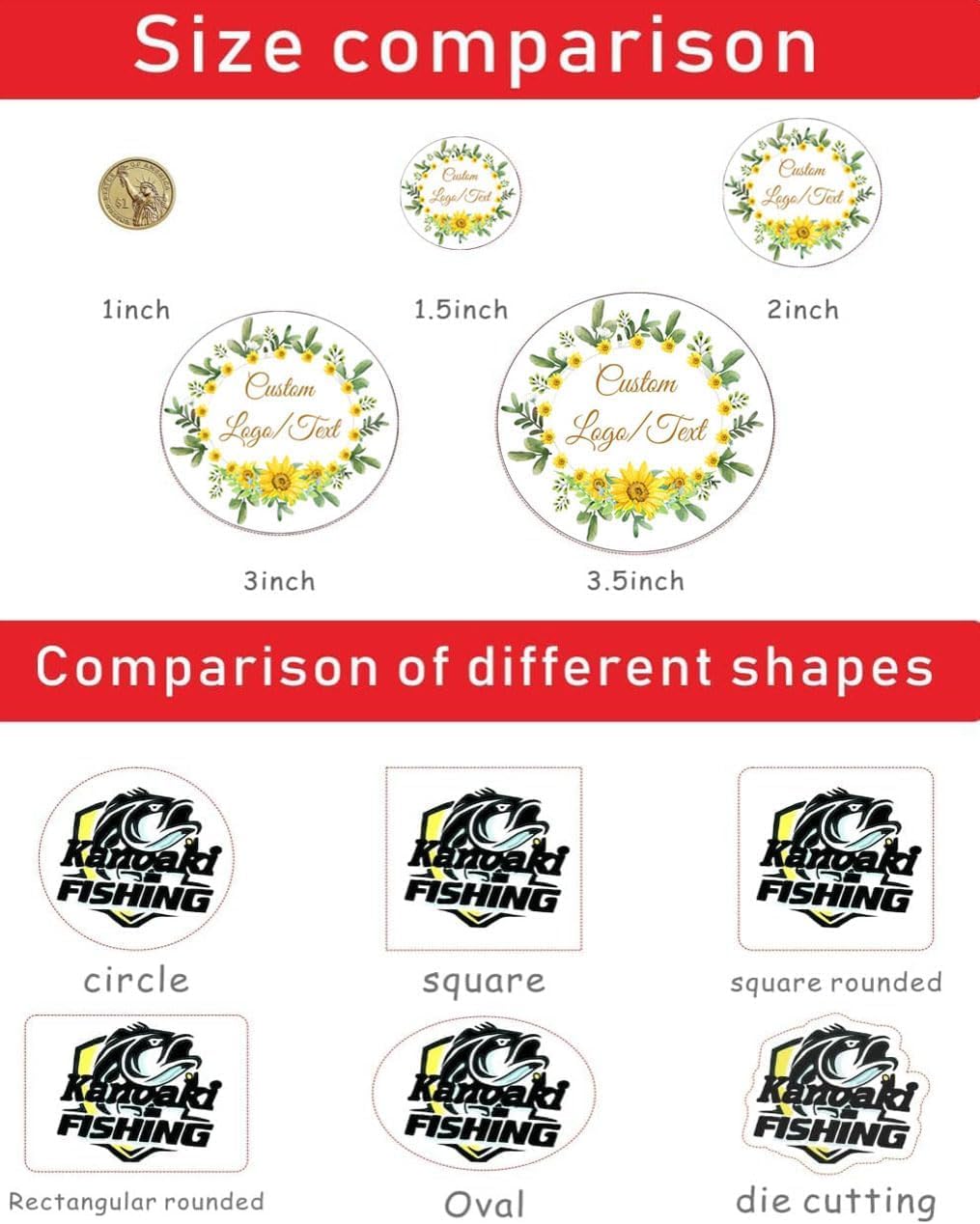 Custom Stickers for Weddings, Birthdays & Businesses - Personalized Labels with Your Logo - Waterproof, Fade and Heat Resistant - Pack of 100-1000 (Custom Image, 3.5 Inch)