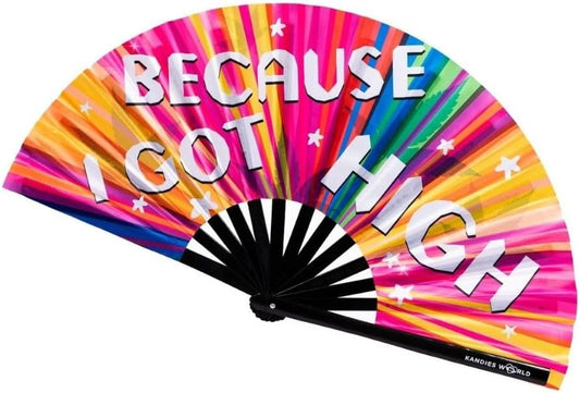 Kandies World Custom Festival Folding Hand Fan - Unique Designs, Made of Bamboo, Clacking Sound, Lightweight - Perfect Rave and Festival Accessory!