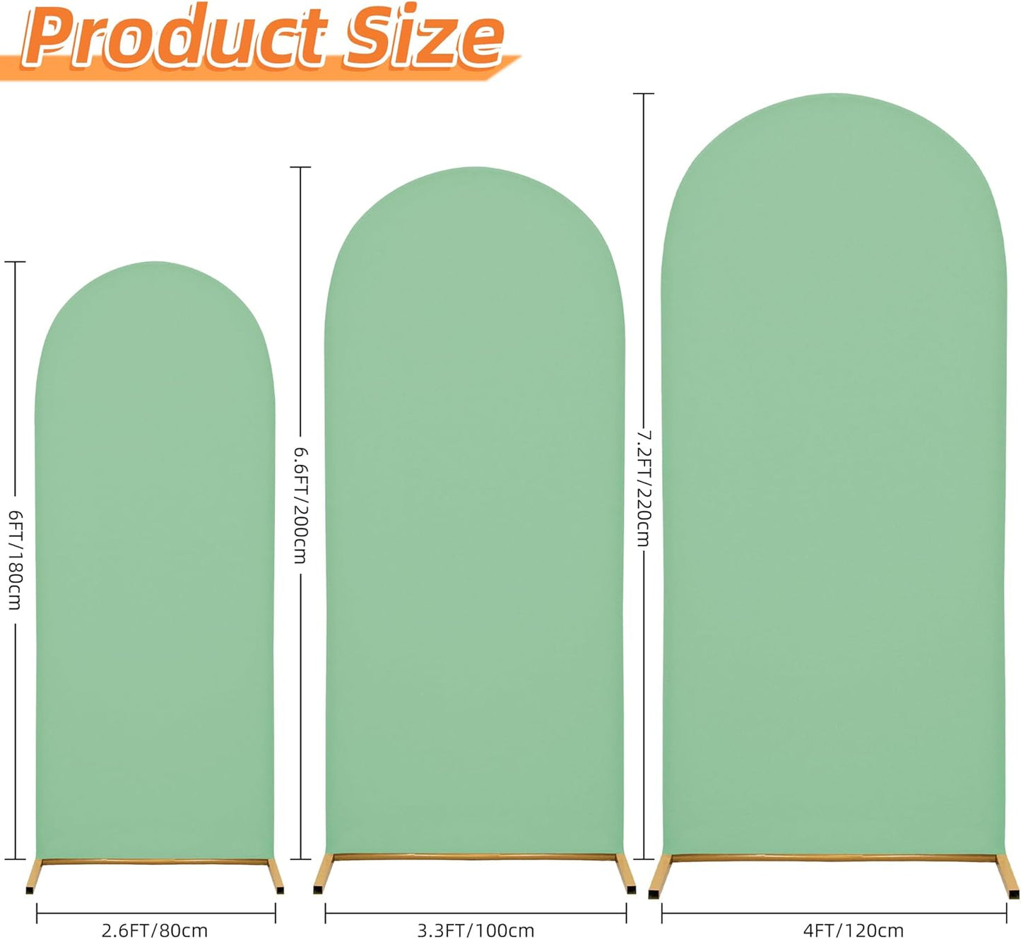 Wedding Arch Cover 7.2FT 6.6FT 6FT Arch Backdrop Cover Spandex Fitted Arch Cover for Round Top Chiara Backdrop Stand Covers for Wedding Birthday Party Baby Shower Banquet Ceremony Decoration