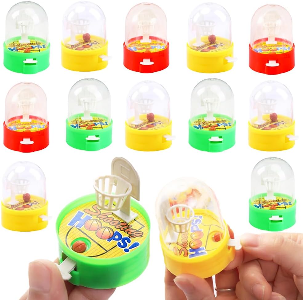 NEEW 12 Pack Mini Finger Basketball Shooting Game, Party Favors Basketball Party Decorations Mini Handheld Desktop Table Classroom Rewards, Carnival Prizes for Kids