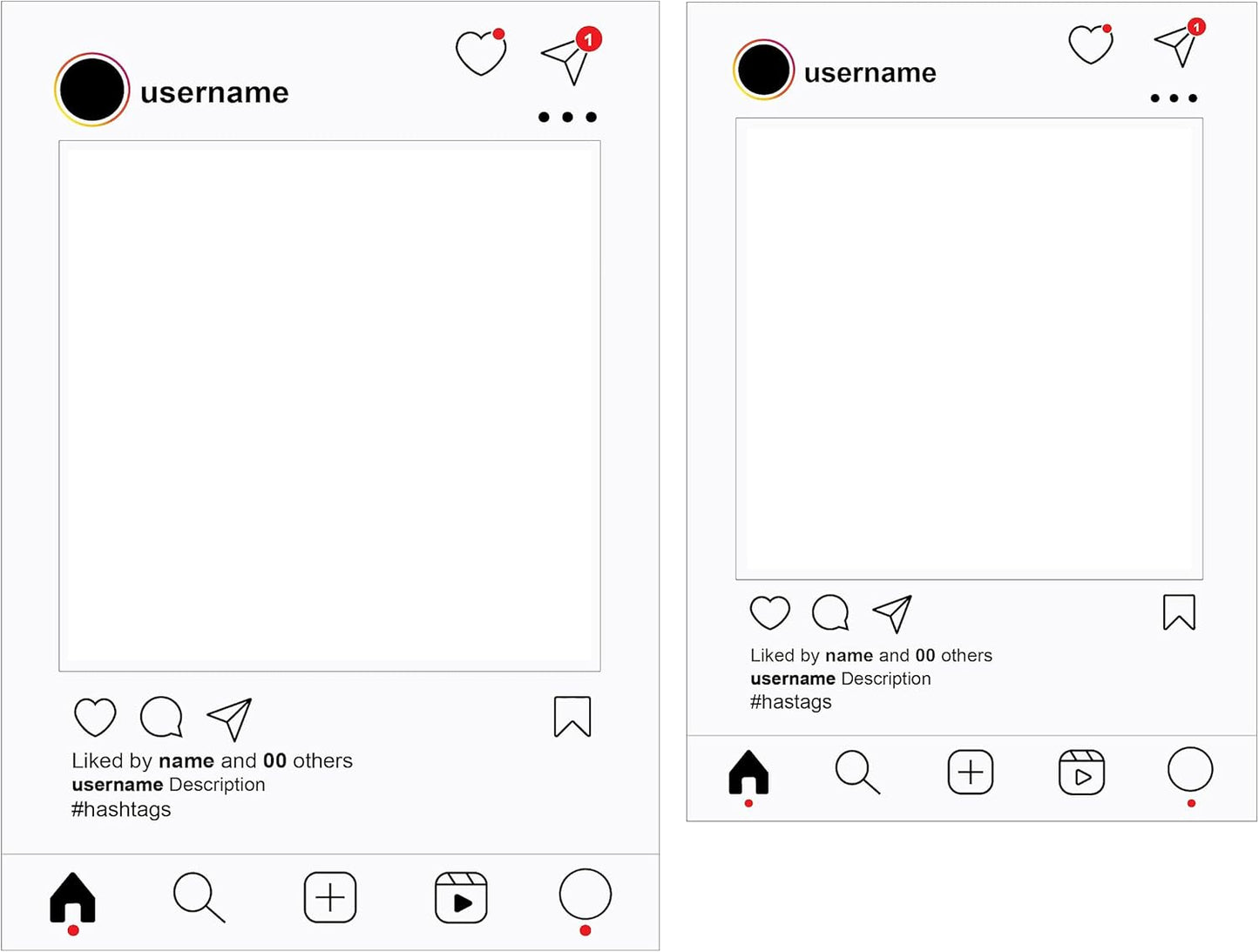 VictoryStore Photo Booth Frame - Social Media Frame Custom Wedding Photo Booth Set of 2 (Light)