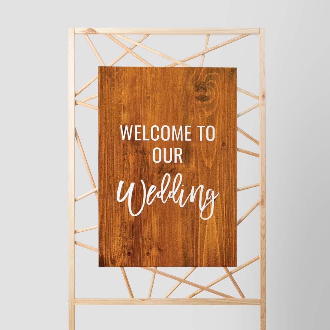 Andaz Press Extra Large Wedding Easel Board Party Sign, 12x18-inch, Rustic Barn Wood, Welcome to Our Wedding, 1-Pack