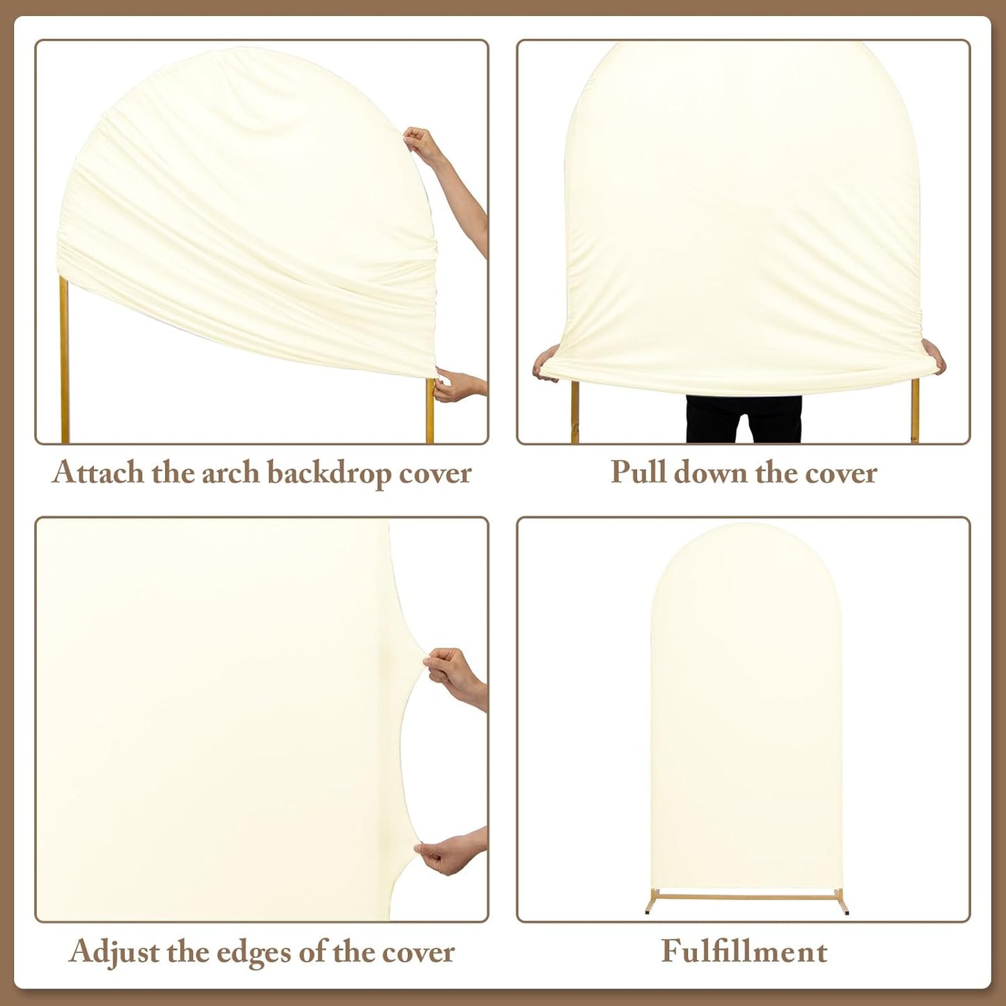 Metal Arch Backdrop Stand and Cover Set, 7.2FT, 6FT Party Backdrop, Easy to Assemble, for Parties, Birthday, Baby Shower