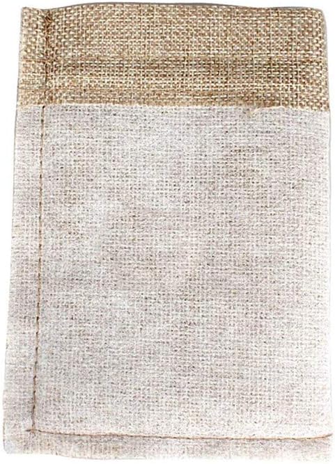 20Pcs Drawstring Burlap Bags, Jute Sacks Jewelry Candy Pouch Christmas Wedding Party Favor Gift Bags (Flaxen, 2.7 x 3.5)