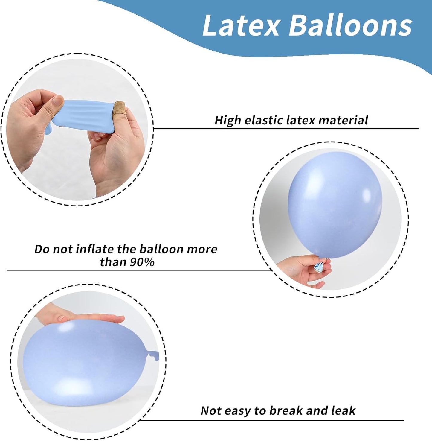 Metallic Chrome Blue Gold Balloons - 52 PCS 12 Inch Latex Balloons with Gold Confetti for Birthday Party Decorations